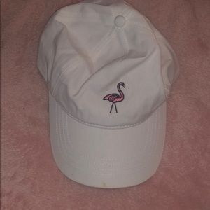 White flamingo ball cap